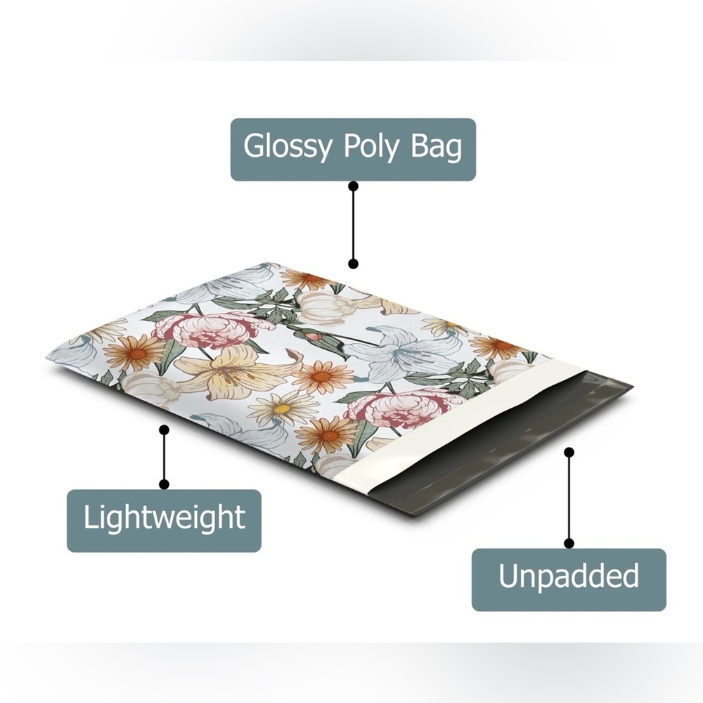 Set of 20 Floral Poly Mailers 10x13 Shipping Bags Boutique Seller Supplies New - Picture 4 of 5